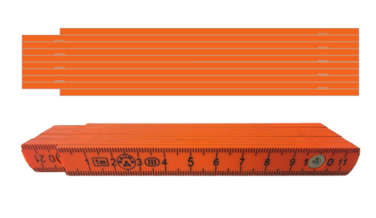 Kunststoffzollstock 1m, 1-seitig bedruckt Orange