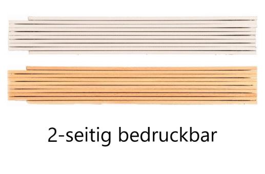 Qualitäts-Zollstock 2 m aus Buchenholz, 2-seitig bedruckt 