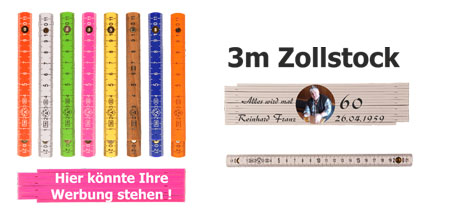 Top Qualität auch für Handwerker Meterstab/Zollstock bedruckt mit Motiv als Geschenk - Deutscher Markenhersteller Motiv:Motiv 02 Länge 2 Meter